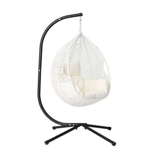 Front. Winado - Hanging Chair Stand Only, C Frame Swing Stand for Egg Chairs, Macrame Hanging Chairs, Weatherproof for Indoor Outdoor - Black.