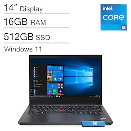 Lenovo - Refurbished Excellent - ThinkPad E14 14" FHD Business Laptop - Intel Core i5 with 16GB Memory - 512GB SSD - IST HUB - Black
