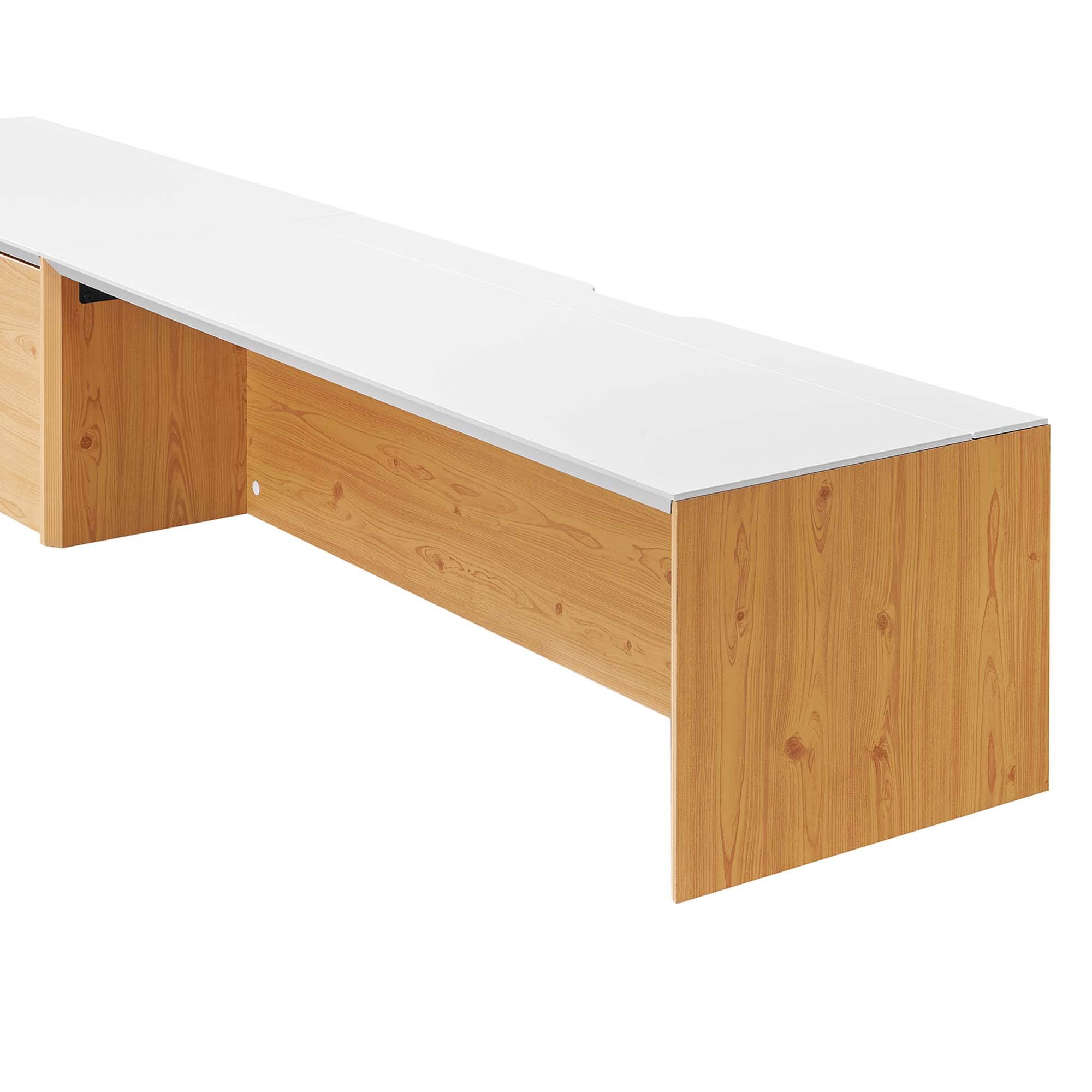 Alt View 4. Modway - Kinetic 49" Wall-Mount Office Desk With Cabinet and Shelf by Modway - White Natural.