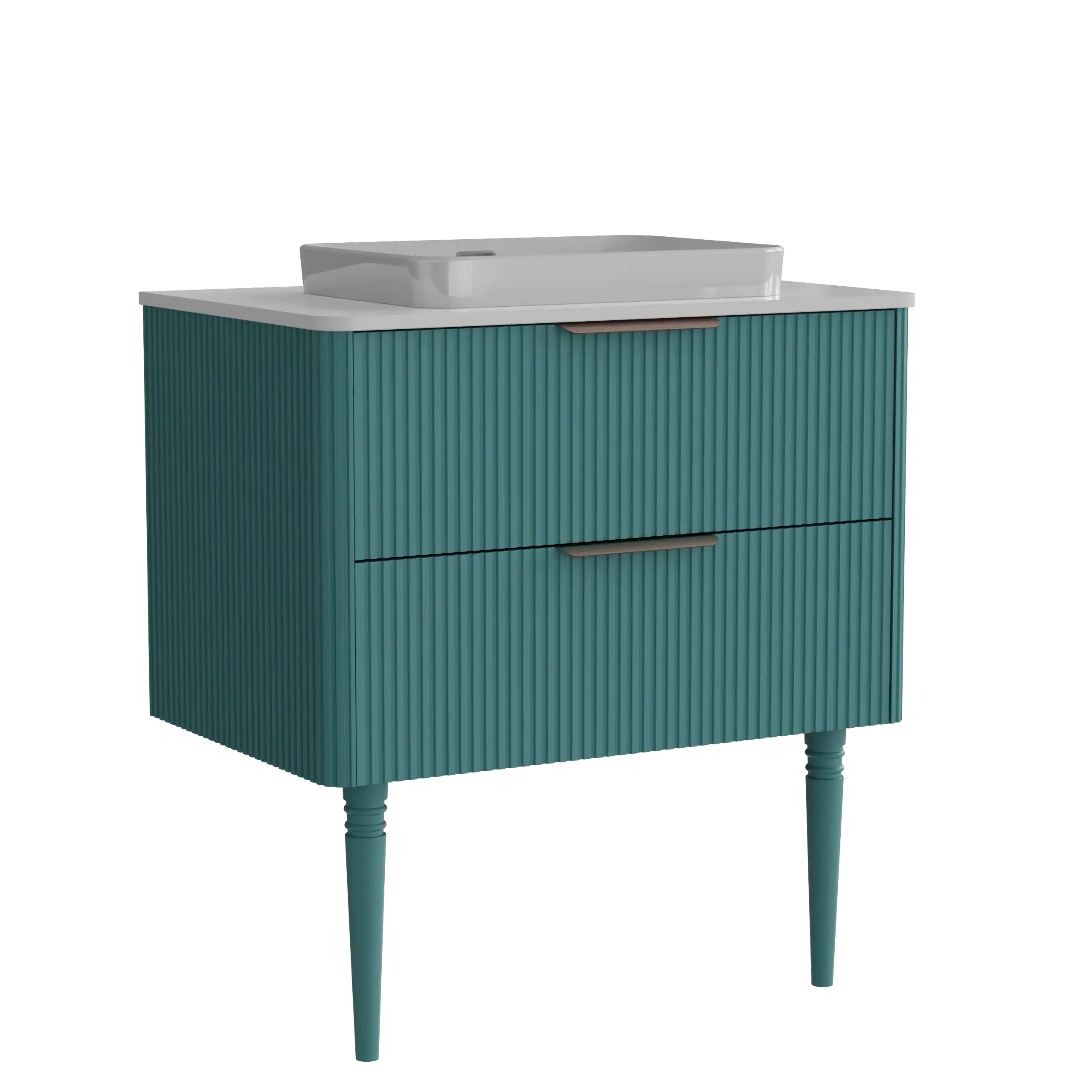Alt View 6. Boyel Living - 30 Inch Striped Aquamarine Bathroom Vanity with Ceramic Sink, Freestanding Design, Modern Style, Pre-Assembled - Blue.
