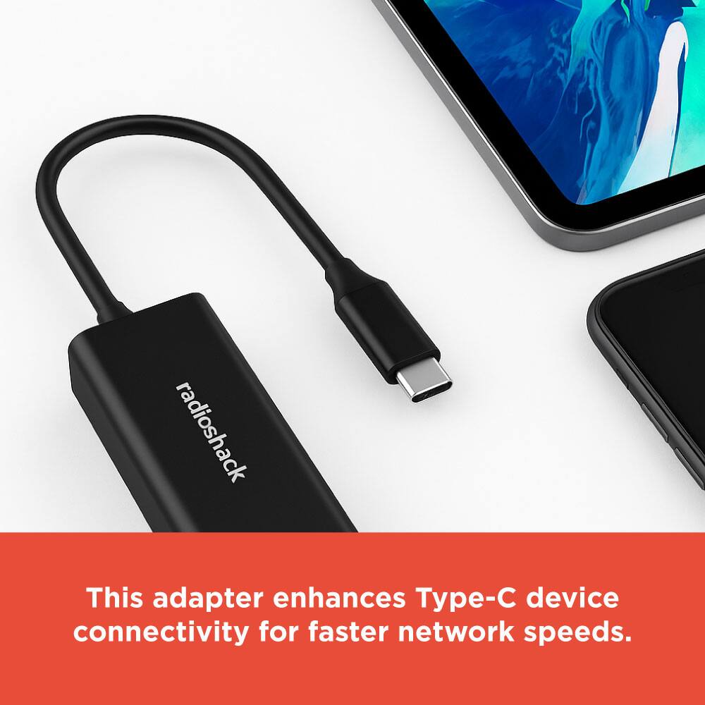 This adapter enhances Type-C device connectivity for faster network speeds.