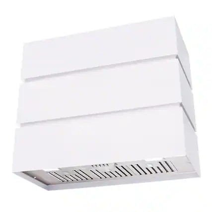 Front. Akicon - Akicon 36 inch Ducted 600-CFM White Wall-Mounted Range Hood with Charcoal Filter - White.