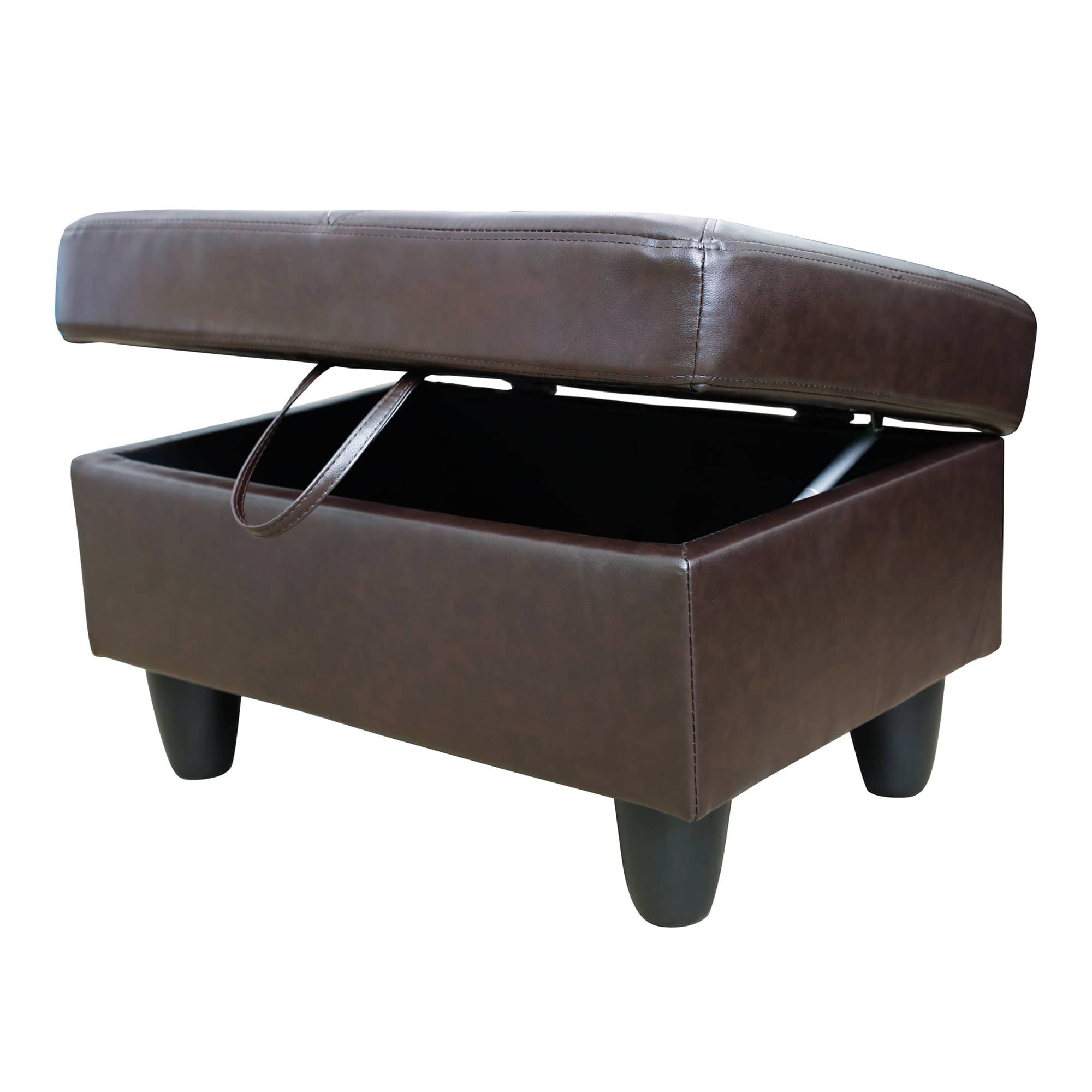 Alt View 7. Boyel Living - Premium Semi PU Upholstered Sofa Solid Wood Frame Double Spring with Left Chaise Lounge - Dark Brown.