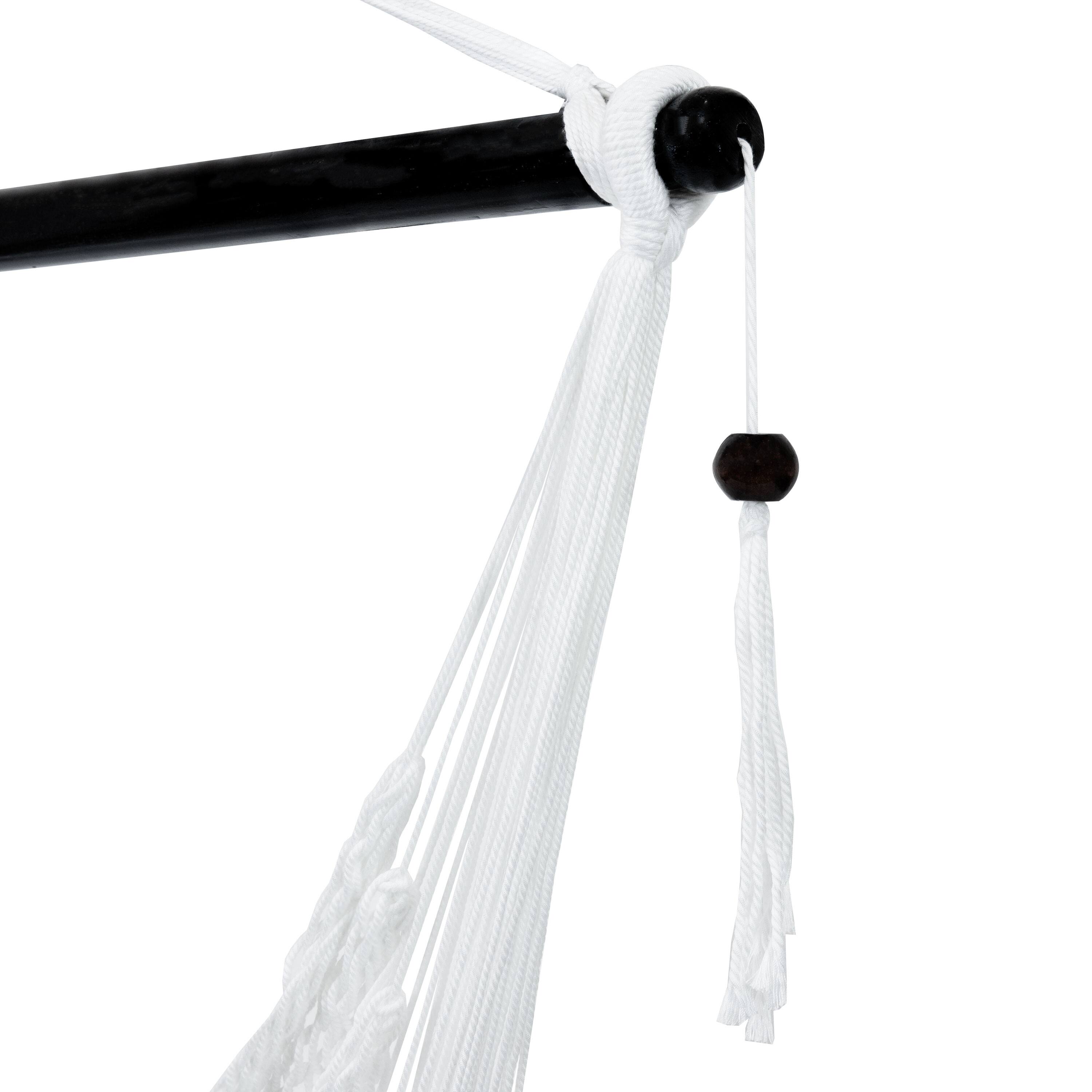 Alt View 8. Sunnydaze - Extra Large Rope Hammock Chair with Adjustable Stand - White.