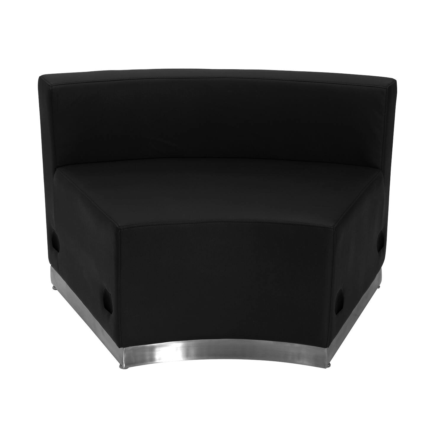 Alt View 6. Emma + Oliver - Faux Leather Modular Reception Seating Configuration, 3 Pieces - Black.