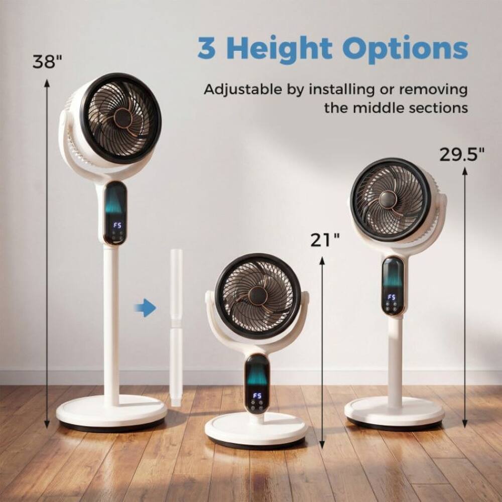 38" 3 Height Options Adjustable by installing or removing the middle sections 29.5" FS 21" FS