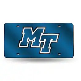 Rico Industries - Middle Tennessee Blue Raiders Blue Mirror Look Acrylic License Plate Laser Tag - Multi