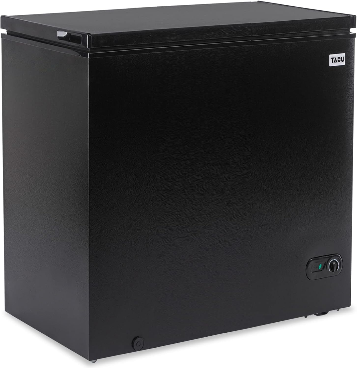 Front. Circus Cirle - 12.0 cubic feet horizontal deep freezer, with 7-level adjustable thermostat, removable storage basket, black - BLACK.