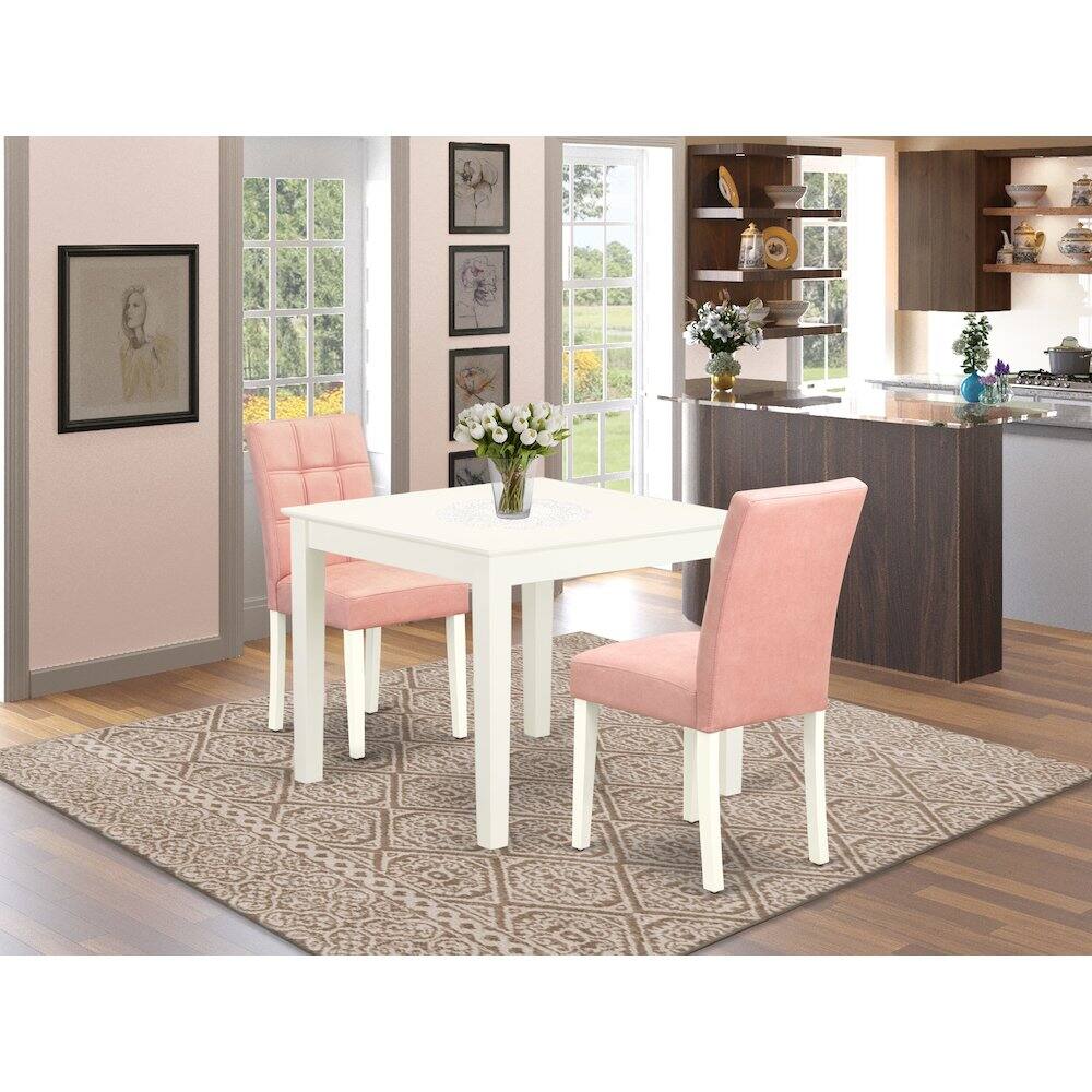 Alt View 7. East West Furniture - 3 Piece Dinette Table Set - White.