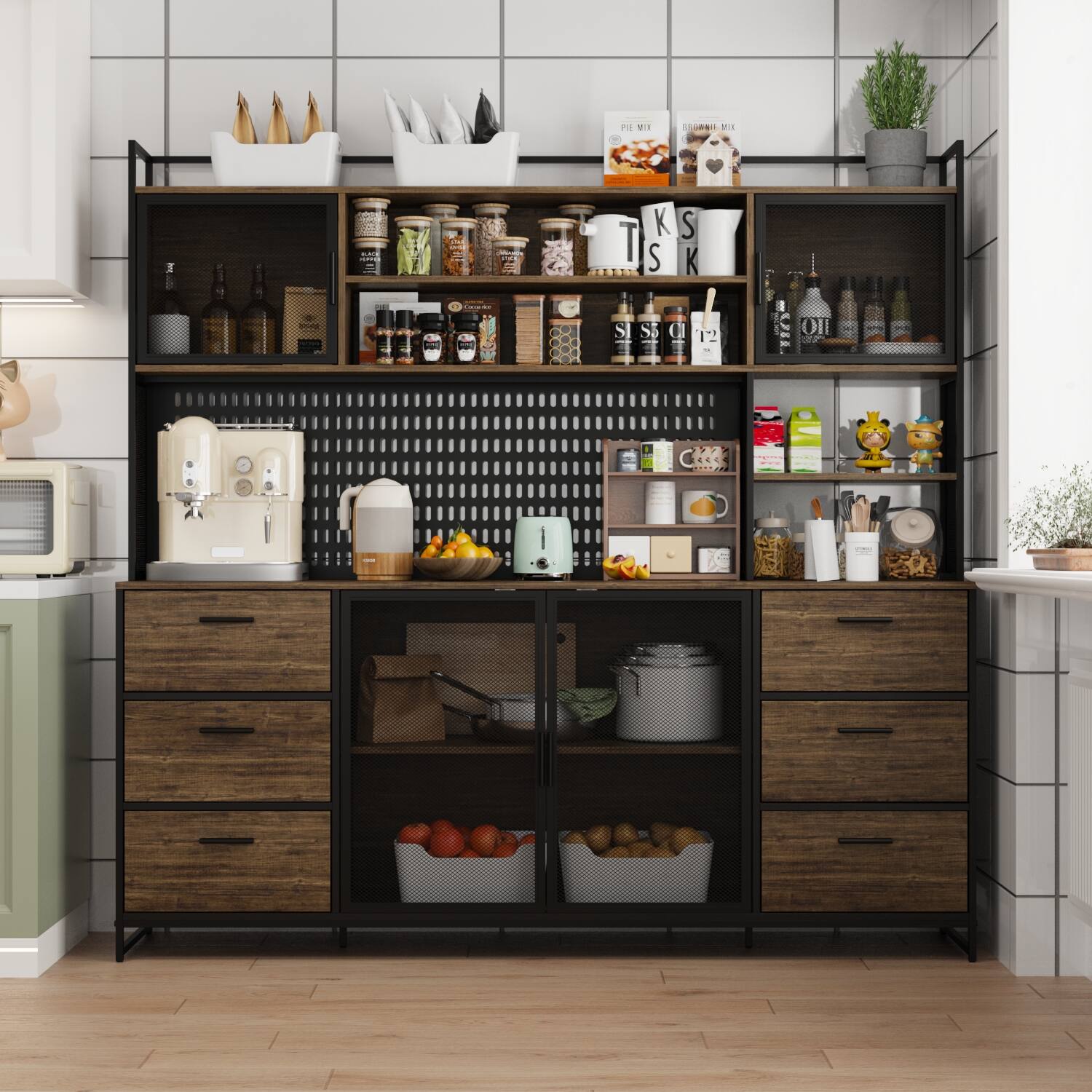 FUFU & GAGA FUFU&GAGA Industrial Style Kitchen Storage Unit