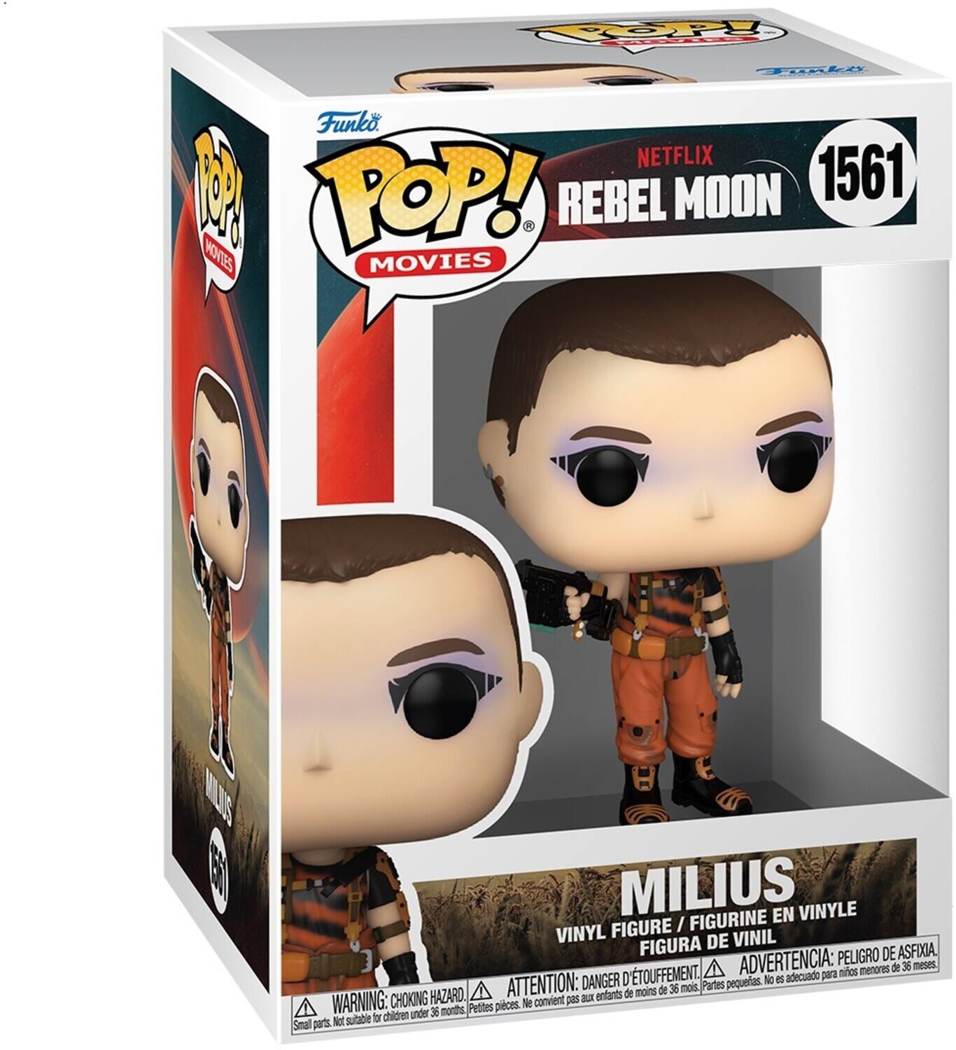PPP OA Funko NETFLIX 1 POP! REBEL MOON 1561 R MOVIES MLIS EN MILIUS EN VINYLE FIGURE / FIGURINE VINYL DE VINIL FIGURA PELIGRO DE ASFIXIA 'TOUFFEMENT. A ADVERTENCIA: para nios menores de 36 neses DANGER D pequerias. No i adecuado HAZARD. ATTENTION: au entants de moins de 36 mois. Partes WARNING: CHOKING Petites pieces. Ne convient pOS children under 36 months Not sutable tr Smal pars