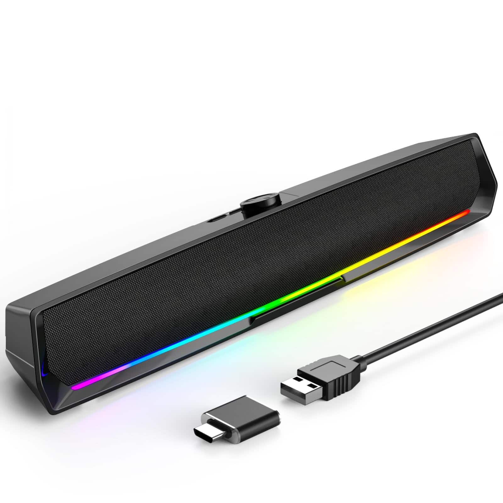 Dazzed Corner - Computer Speakers for Desktop,Wired Bluetooth Speaker for Phones - Black