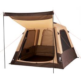 VEVOR - Camping Tent, 4 Person Inflatable Cabin Tent with Rechargeable Pump, TPU Air Tube & 5 Large Mesh Windows - Beige