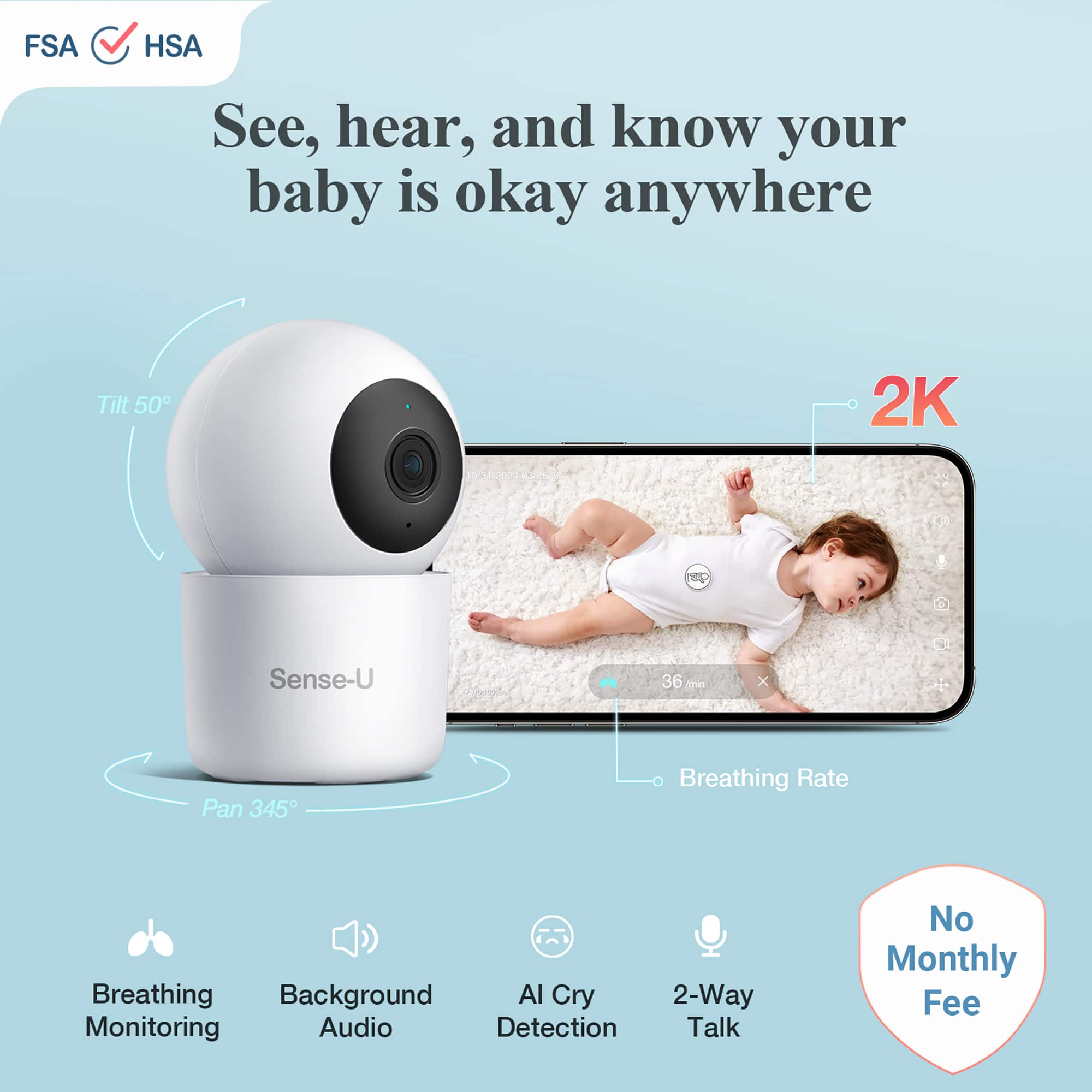 ☆古着熊猫商店 さん専用　　Sense-U Smart Baby Monitor ☆古着熊猫商店 さん専用 Sense-U Smart Baby Monitor