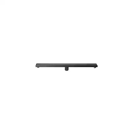 Front. Alfi - 32" Black Matte Stainless Steel Linear Shower Drain with Solid Cover - Black.