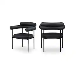 Meridian Furniture - Blake Vegan Leather Dining Chair, Set of 2 - Black