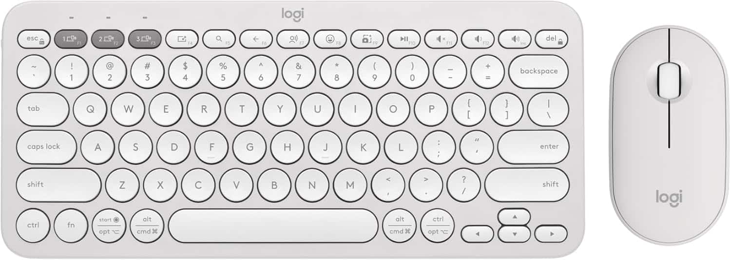 Logitech - Pebble 2 Mouse and Keyboard Combo - Tonal White