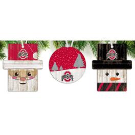 Fan Creations - Ohio State Buckeyes 3-Pack Ornament Set - Multicolor