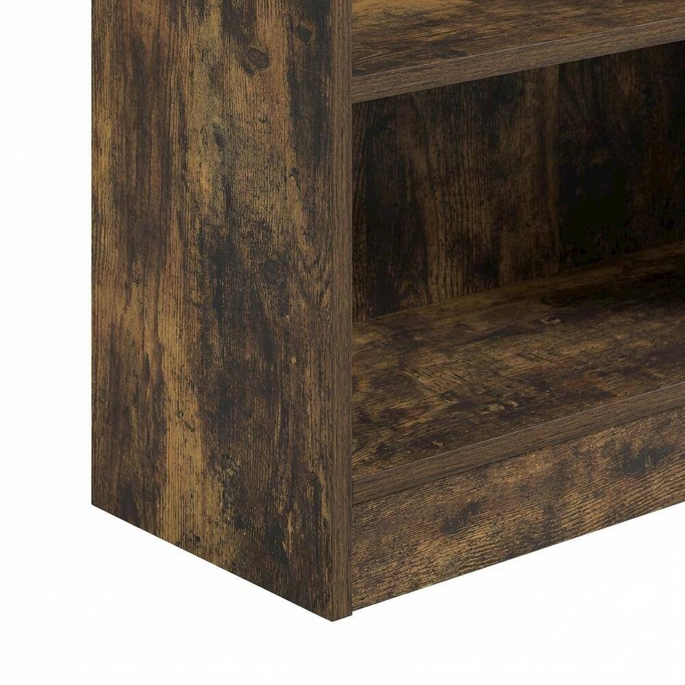 Alt View 2. FurniFact - Wooden bookcase with clean design and sturdy construction - Amber Pine.