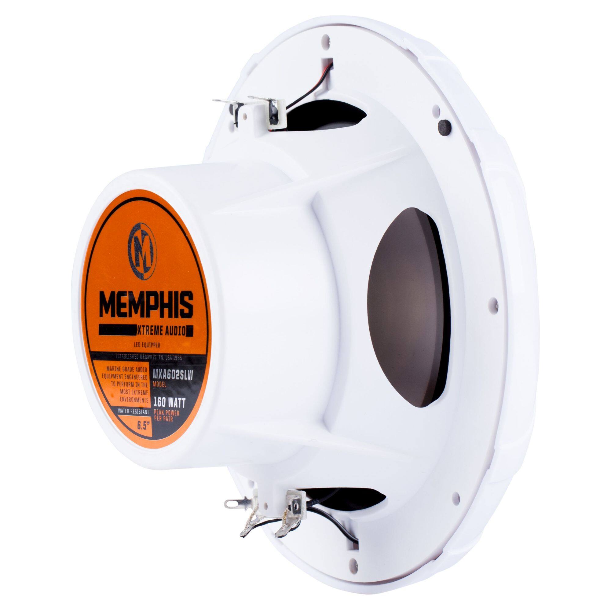 MEMPHIS XTREME AUDIO  
1100 EQUIPPED  
MIXA602SLW  
160 WATT  
6.5"  
PERFORATED  
ENGINEERED  
MARINE GRADE AUDIO  
EQUIPMENT  
ENGINEERED  
FOR PERFORMANCE IN  
THE HARSHEST ENVIRONMENTS  
WATER RESISTANT  
PER FORATED  
ENGINEERED  
MARINE GRADE AUDIO  
EQUIPMENT  
ENGINEERED  
FOR PERFORMANCE IN  
THE HARSHEST ENVIRONMENTS  
WATER RESISTANT