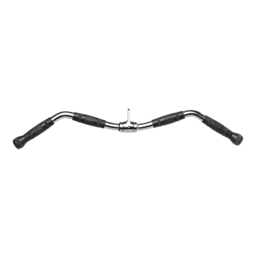 Front. Power Systems - Premium Revolving Curl Bar – Chrome Cable Machine Curl Bar Attachment - Black.