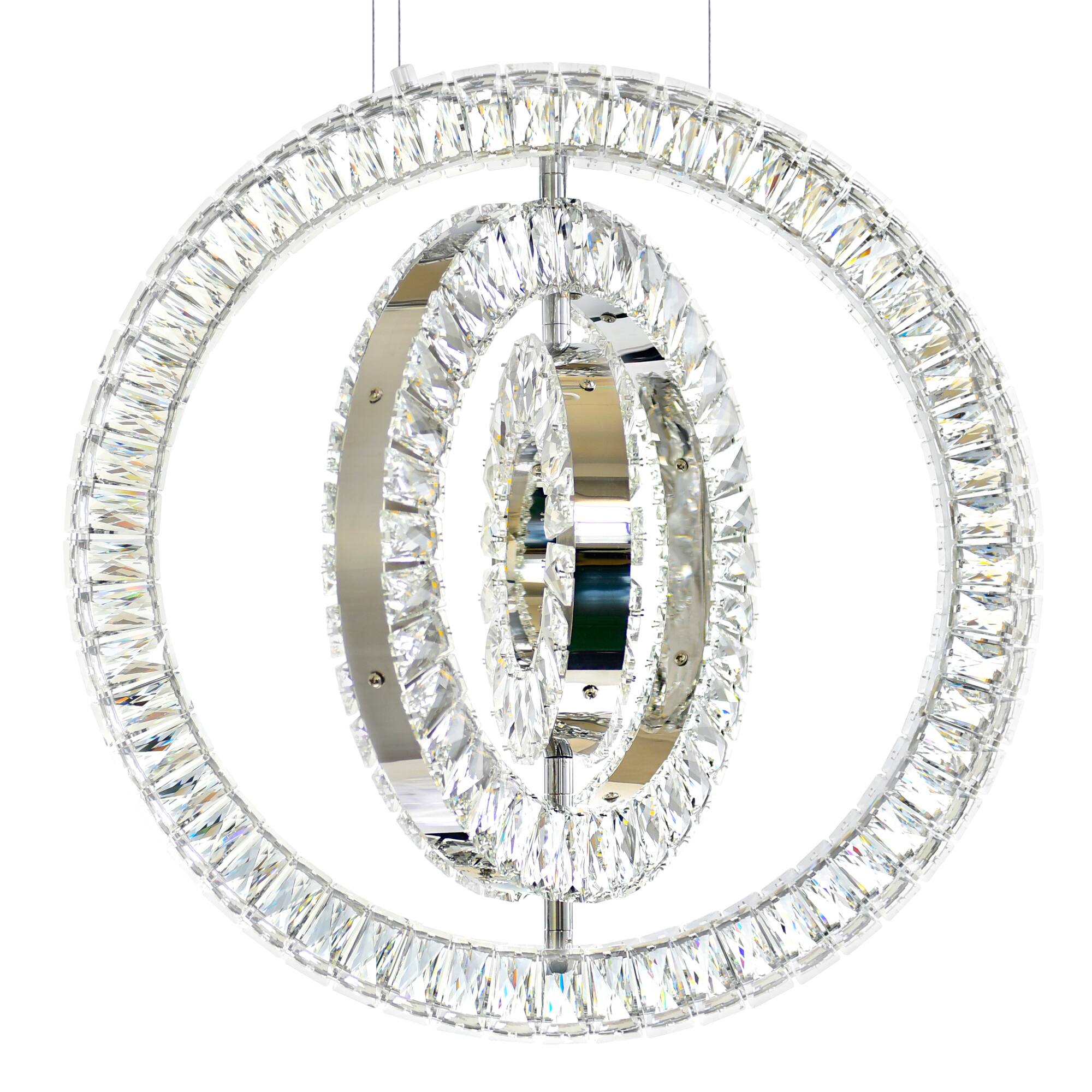 Angle. CWI Lighting - Celina LED Chandelier With Chrome Finish - Chrome.
