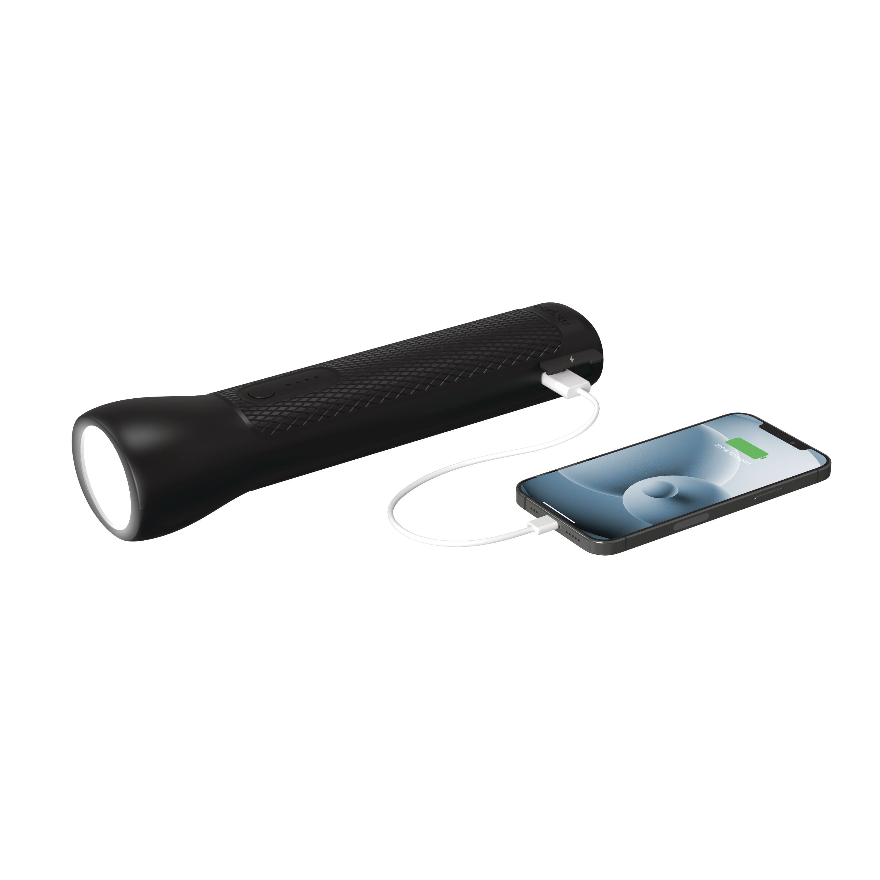 Alt View 12. mophie - Powerstation Go Rugged Flashlight with Built-in Battery Charger & Car Jump Starter - Black.