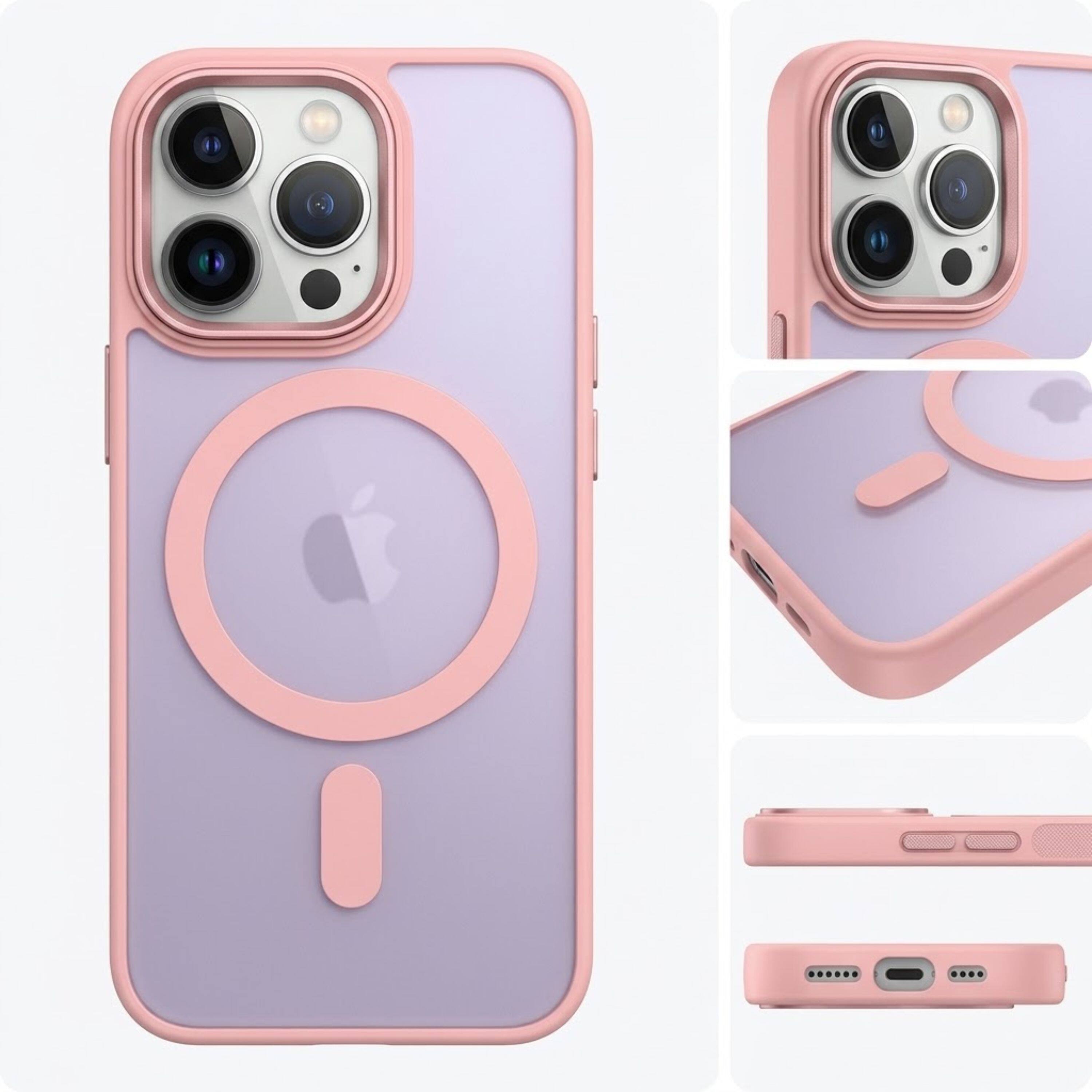 Angle. Kitcheniva - Sleek Shockproof Protective Phone Case For iPhone iPhone 17 Pro Pink - Pink.