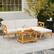Alt View 1. Costway - 5 PCS Acacia Wood Patio Furniture Set with 2-Tier Coffee Table and Cushions - Off White,Natural.