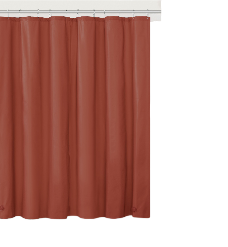 Angle. Kate Aurora - Kate Aurora Spa Living Rust/Spice 100% Water Repellent PEVA Shower Curtain Liner - Standard Size - Red.