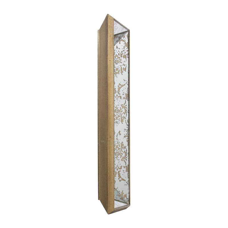 Alt View 2. BreeBe - 20' x 12' Antique Silver Rectangle Mirror with Floral Accents, Mirrored Display Tray, Hanging Wall Mirror - Silver.