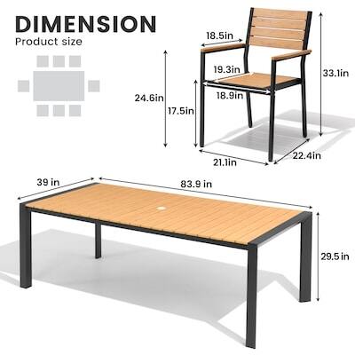 DIMENSION  
Product size  
18.5in  
19.3in  
33.1in  
24.6in  
17.5in  
18.9in  
21.1in  
22.4in  
39 in  
83.9 in  
29.5 in