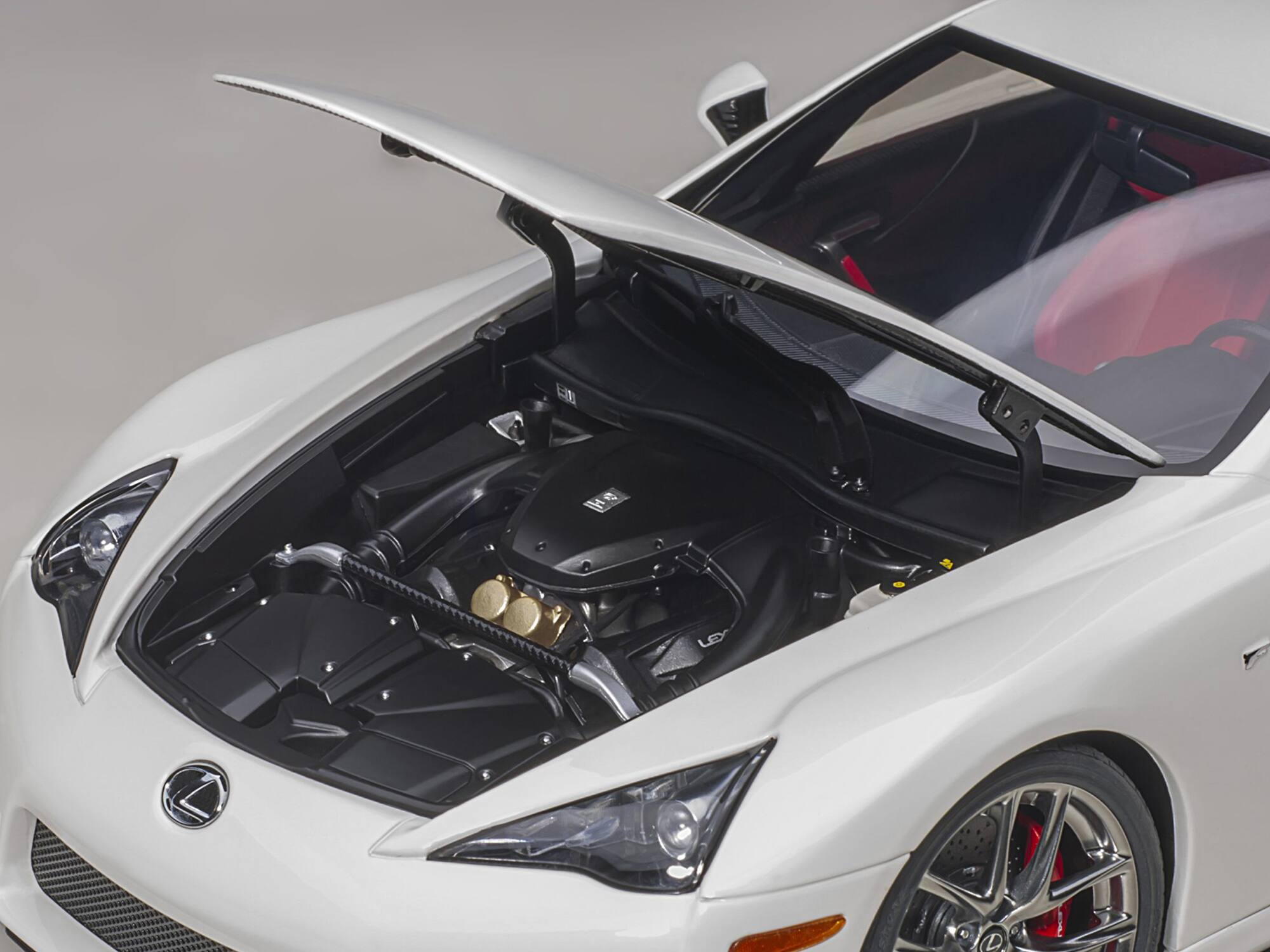 Alt View 2. Autoart - Lexus LFA Whitest White with Red and Black Interior 1/18 Model Car by Autoart.