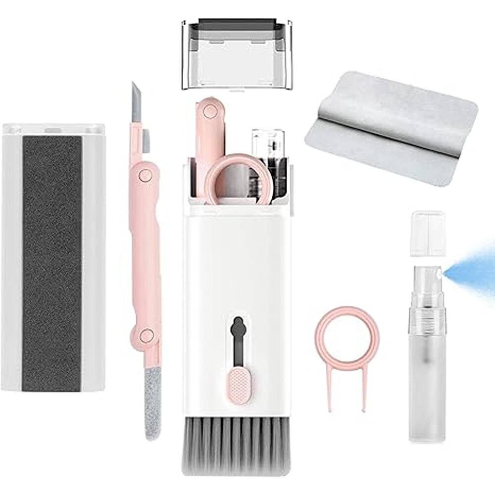 Schertz - 7-in-1 Electronic Cleaning Kit – Keyboard & Laptop Cleaner with Brush for Laptops, Phones, Computers, and Screens – Incl - White