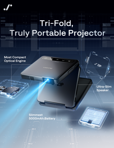 Aurzen Tri Fold Truly Mini Projector, Zero Lag Focus, One Click Aurzen Tri Fold Truly Mini Projector, Zero Lag Focus, One Click