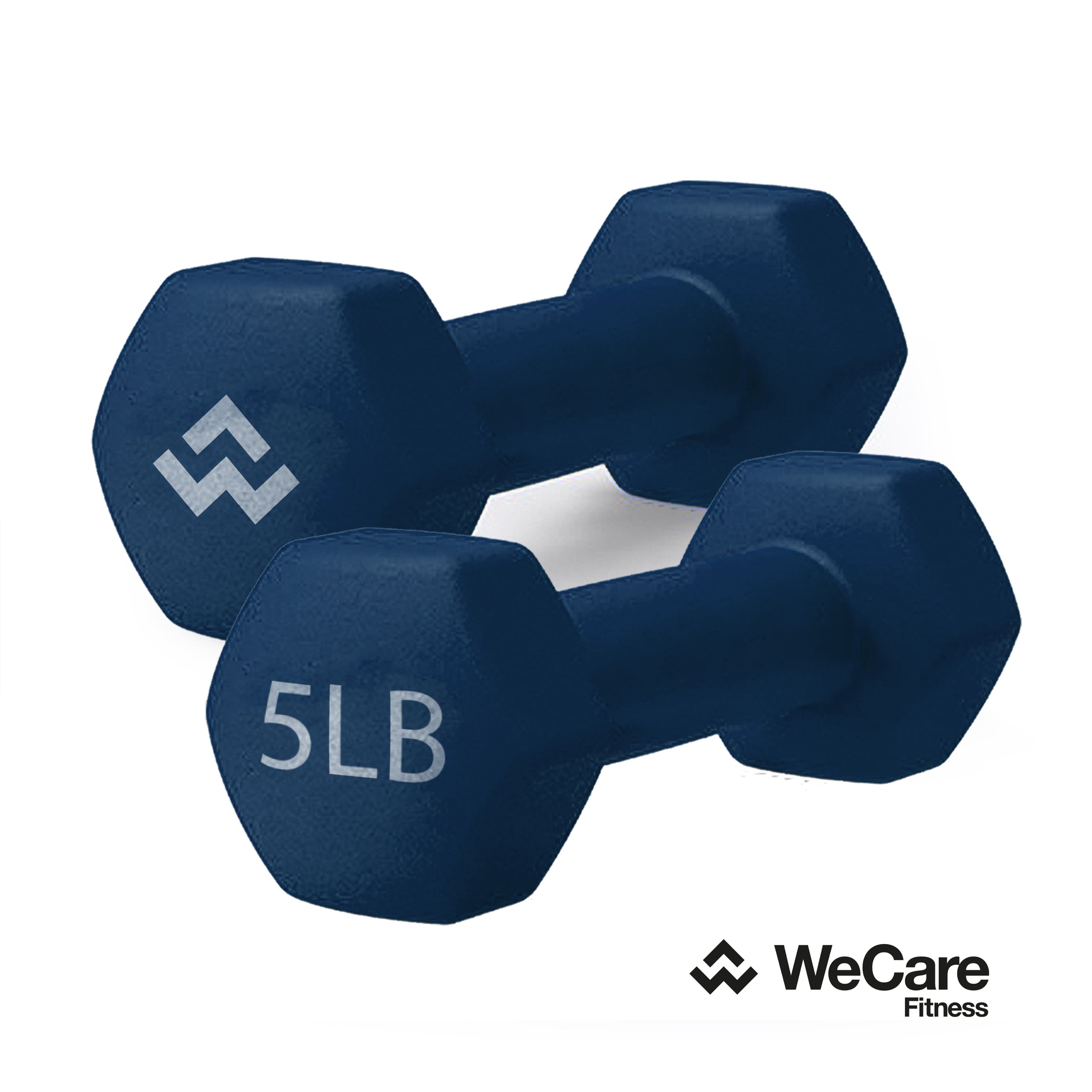 WeCare - Fitness Neoprene Pair Dumbbells 5 LB - Blue