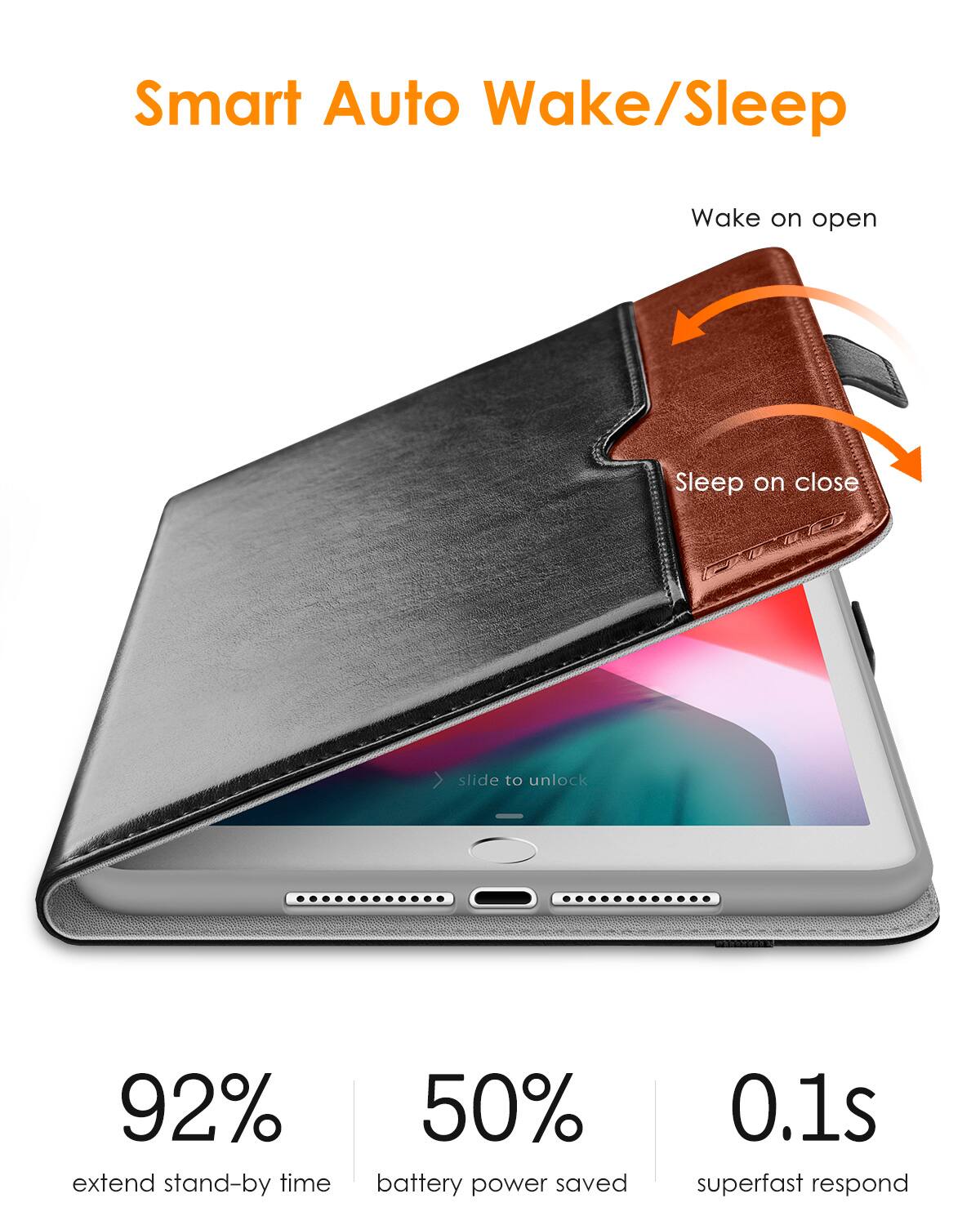 Smart Auto Wake/Sleep

- Wake on open
- Sleep on close

92% extend stand-by time

50% battery power saved

0.1s superfast respond