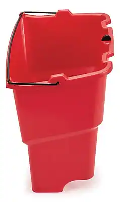 Front. RubberMaid - Rubbermaid Executive Series WaveBrake Plastic Dirty Water Bucket, 4.5-Gallon, Red (2064907) - Red.