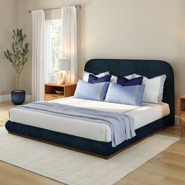 Plank+Beam - Ashland Upholstered Bed (King), Indigo (PGY454-18) - Indigo