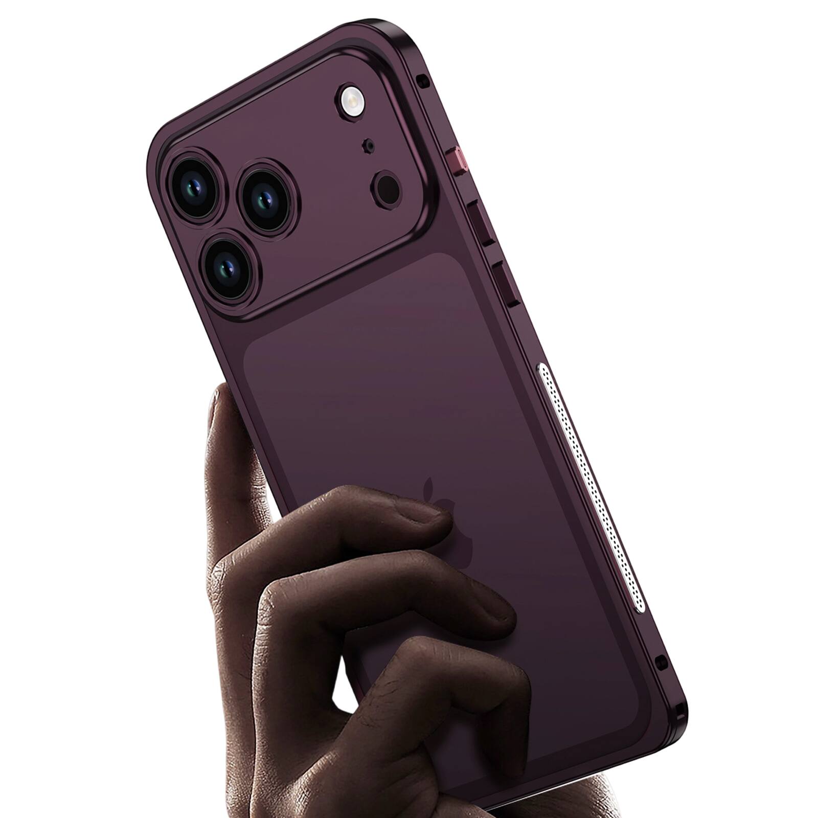 Alt View 6. UUCOVER - Slim Metal Bumper Case for Apple iPhone 18 Pro with Metal Lens Cover, Backless Heat Dissipation Shockproof Rugged Frame - Winered.