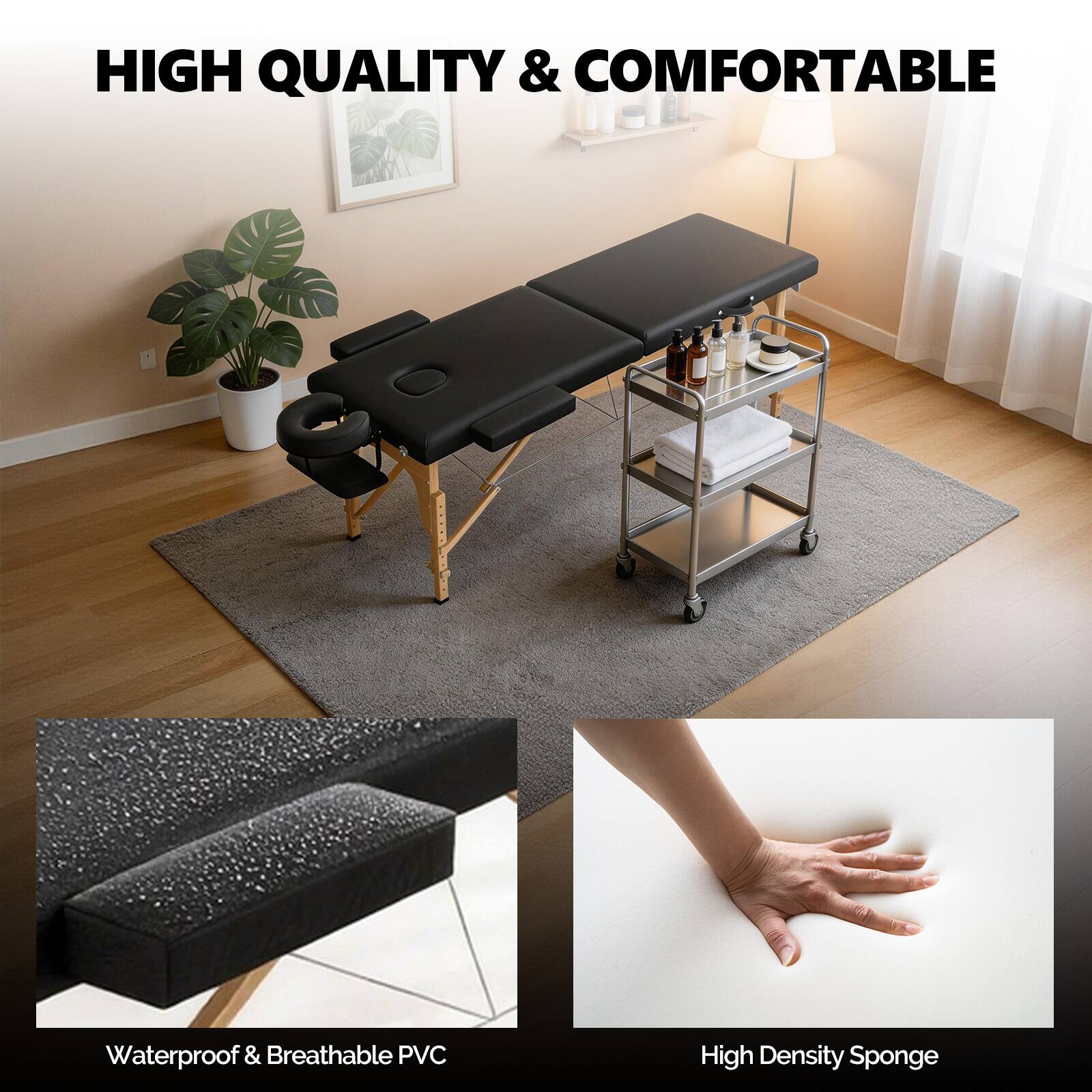 HIGH QUALITY & COMFORTABLE

Waterproof & Breathable PVC

High Density Sponge