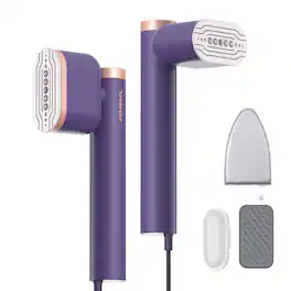 Newbealer - Steamer for Clothes, 1200W Portable Steam Iron, 2 Steam Levels, Horizontal and Vertical Steaming - Purple