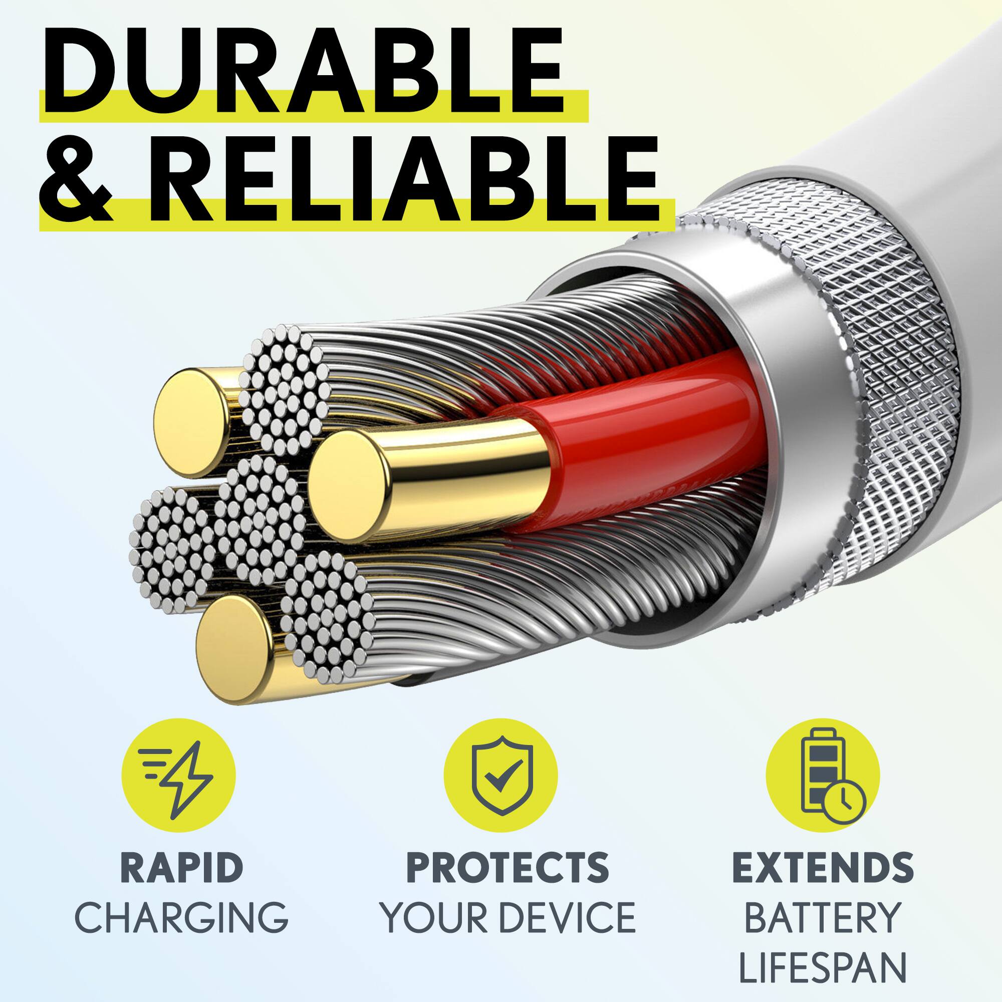 DURABLE & RELIABLE

- RAPID CHARGING
- PROTECTS YOUR DEVICE
- EXTENDS BATTERY LIFESPAN
