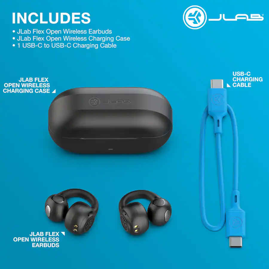 Jlab Charger Plug JLab Flex Open Clip True Wireless Earbuds Black EBFLEXRBLK124 - Best Buy