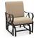 Front. Costway - Costway Patio Rocking Chair with Cushion Heavy-Duty Metal Frame Smooth Glider Outdoor - Brown.