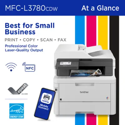 Wireless MFC-L3780CDW Digital Laser Color All-in-One Printer, Copy/Fax/Print/Scan