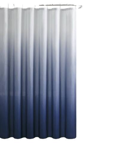 Angle. Kate Aurora - Kate Aurora Living Multi Color Ombre Fabric Shower Curtain - White/Navy - White/Navy.