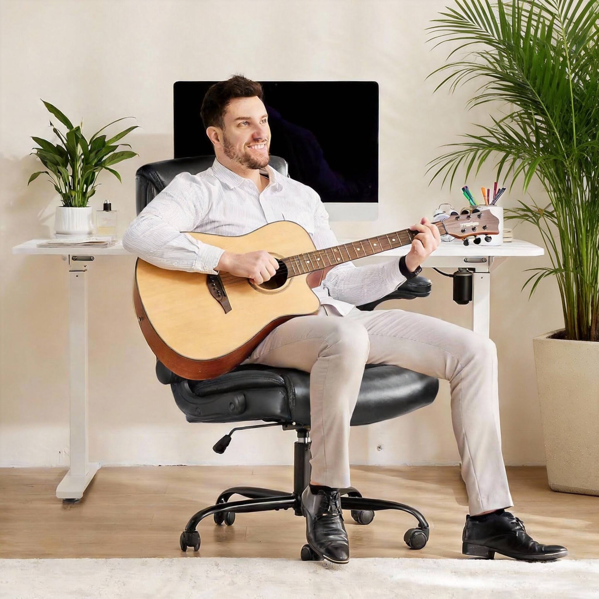 Alt View 1. Frangdom - Ergonomic Gaming Chair High Back PU Leather Flip-up Arms Adjustable - Dark Brown 1 Pack.