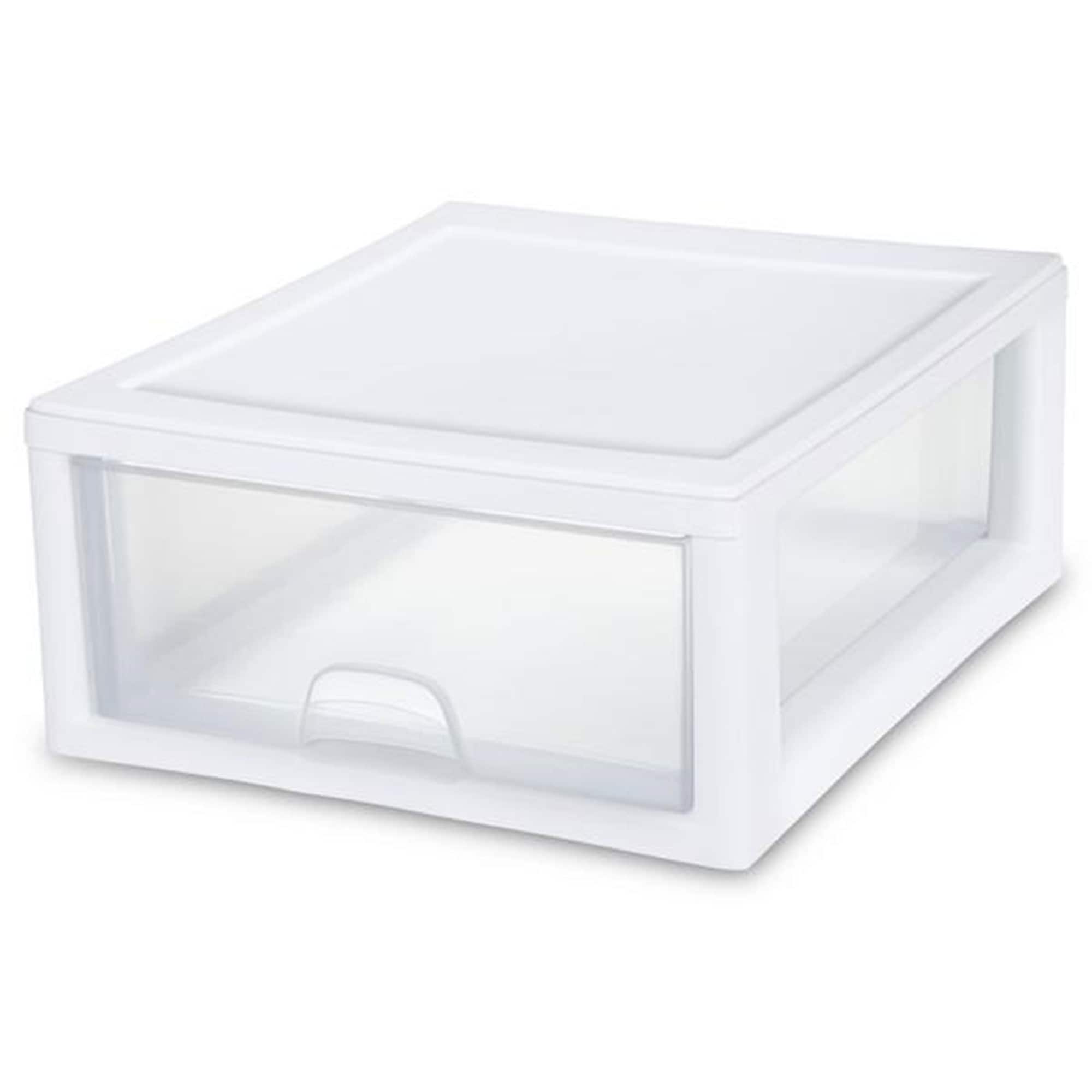Sterilite - 16 Quart Clear Plastic Stacking Storage Drawer Container Box, 18 Pack