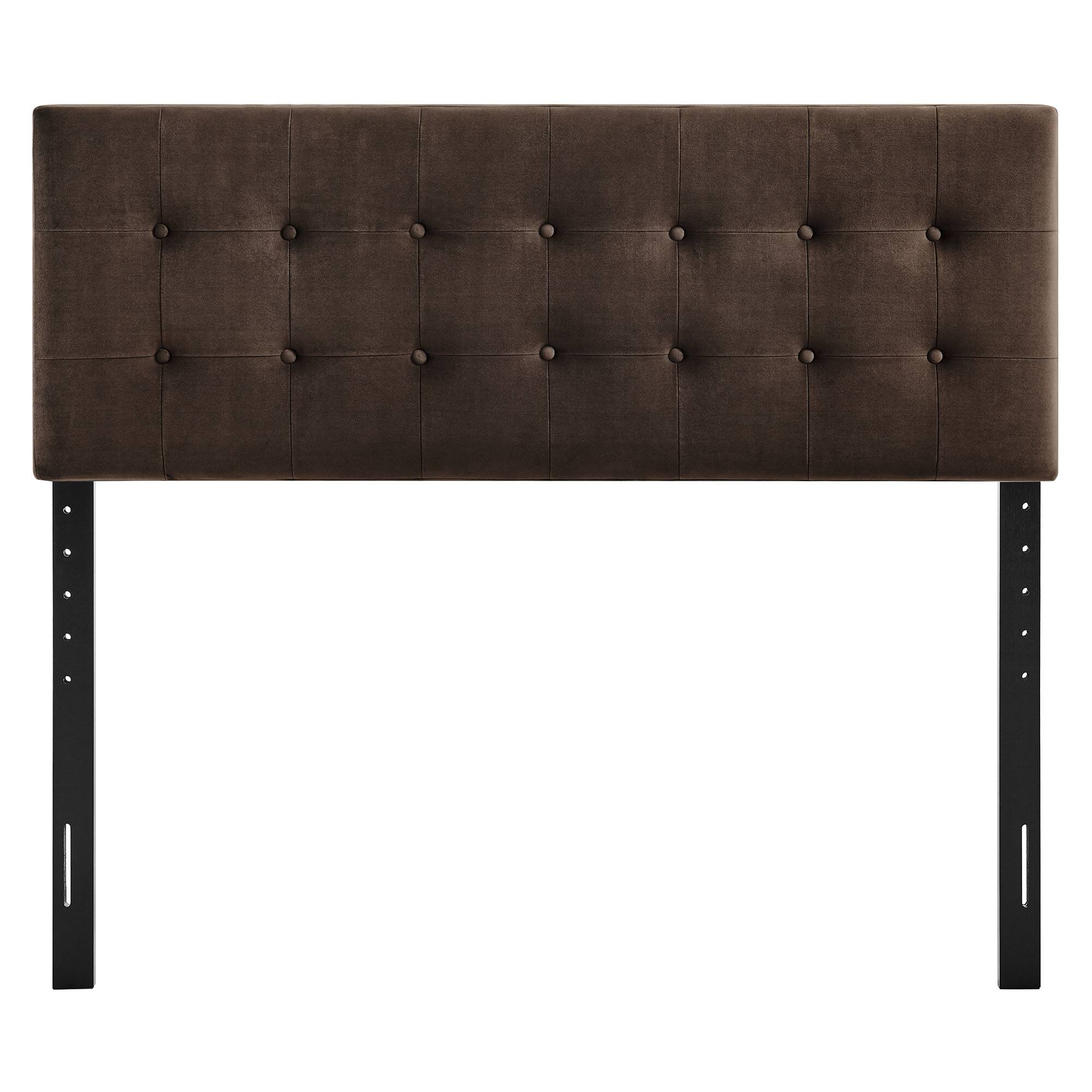 Alt View 2. Modway - Emily Stain-Resistant Performance Velvet Full Size Headboard - Chocolate Brown.